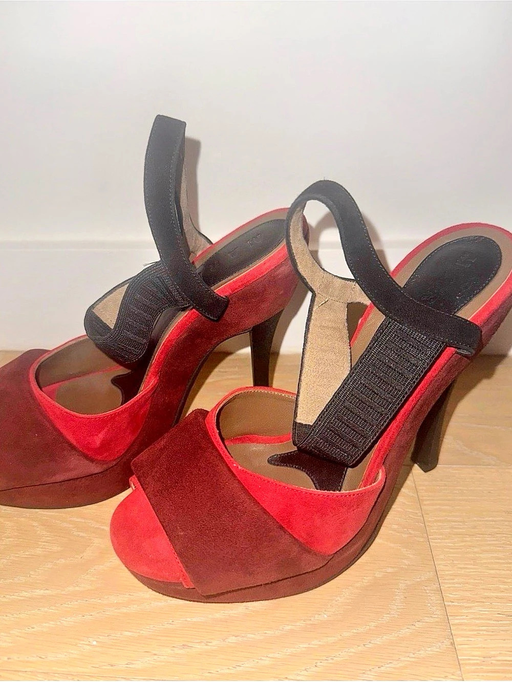 Marni Red & Black Heels